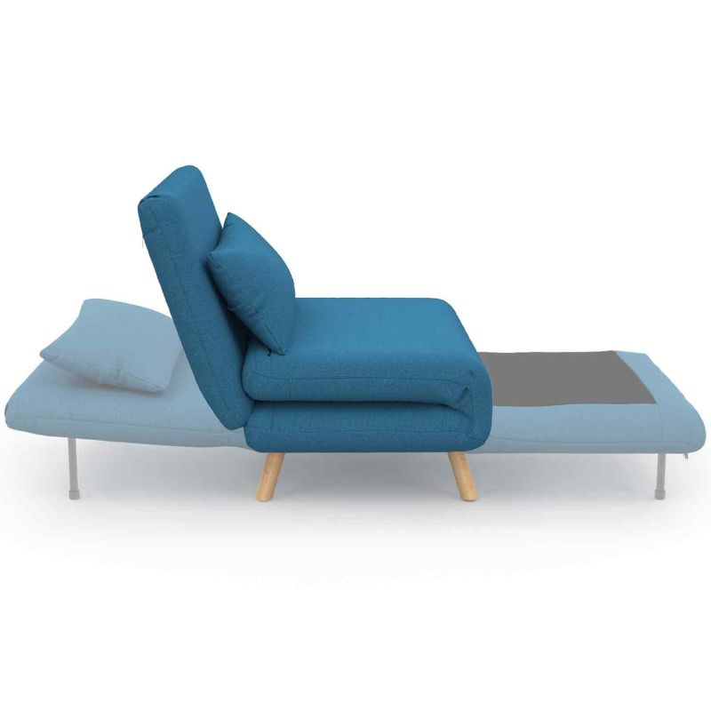 Fauteuil Convertible Romeo En Tissu Bouclette Blanc – Lit D'Appoint 80x190 Cm – Design Scandinave – Assise Rembourrée