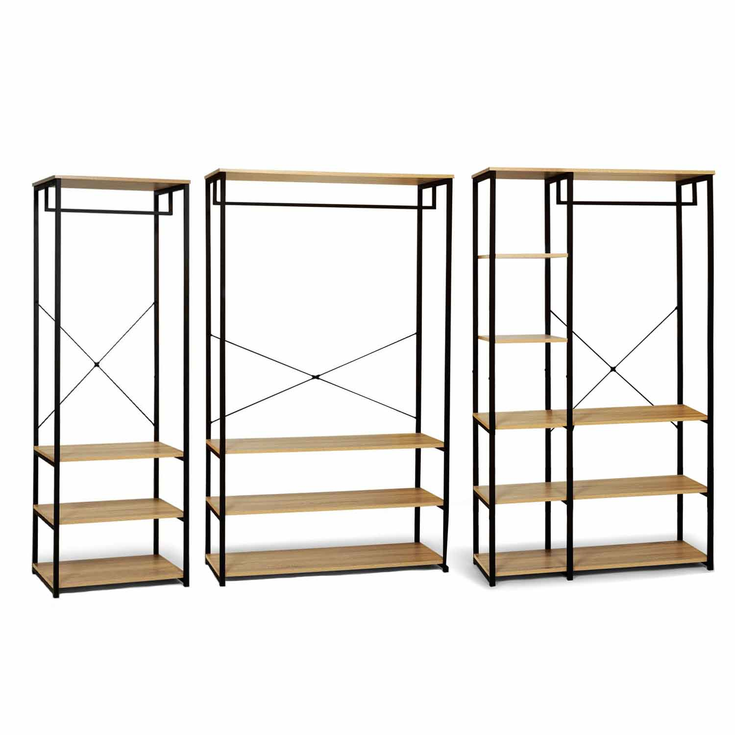 Dressing ouvert modulable pas cher style industriel 167 cm DETROIT