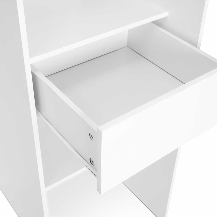 Kit dressing MARTY blanc avec rideau gris 120/170 x 50 x 180 cm