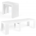 Table console extensible ORLANDO 14 personnes 300 cm bois blanc