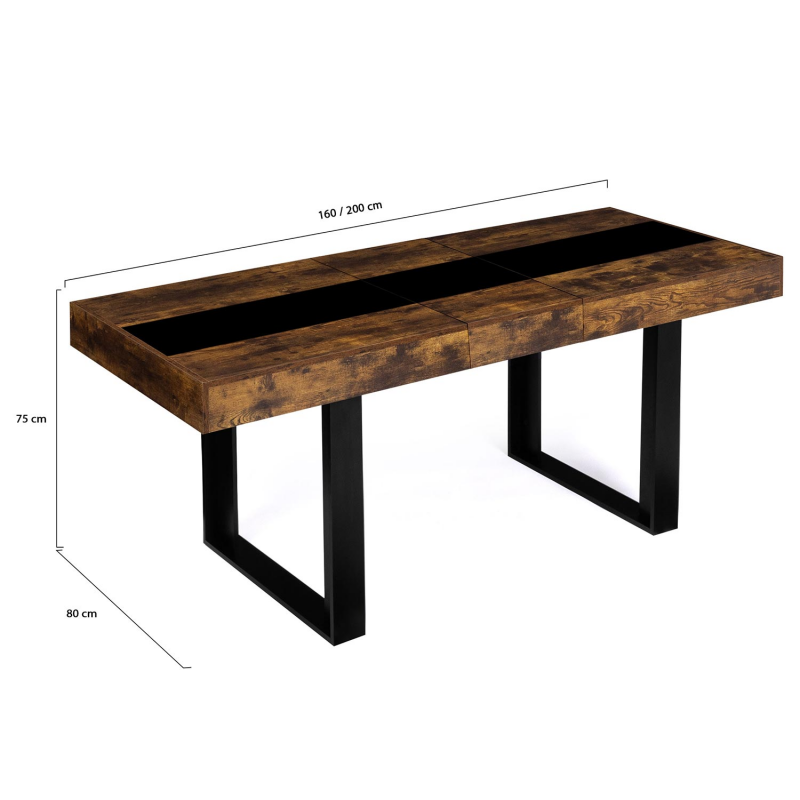 IDMarket - Table à Manger Rectangle Phoenix 6 Personnes Bois et Noir 160 cm IDMarket - Table à Manger Rectangle Phoenix 6 Personnes Bois et Noir 160 cm