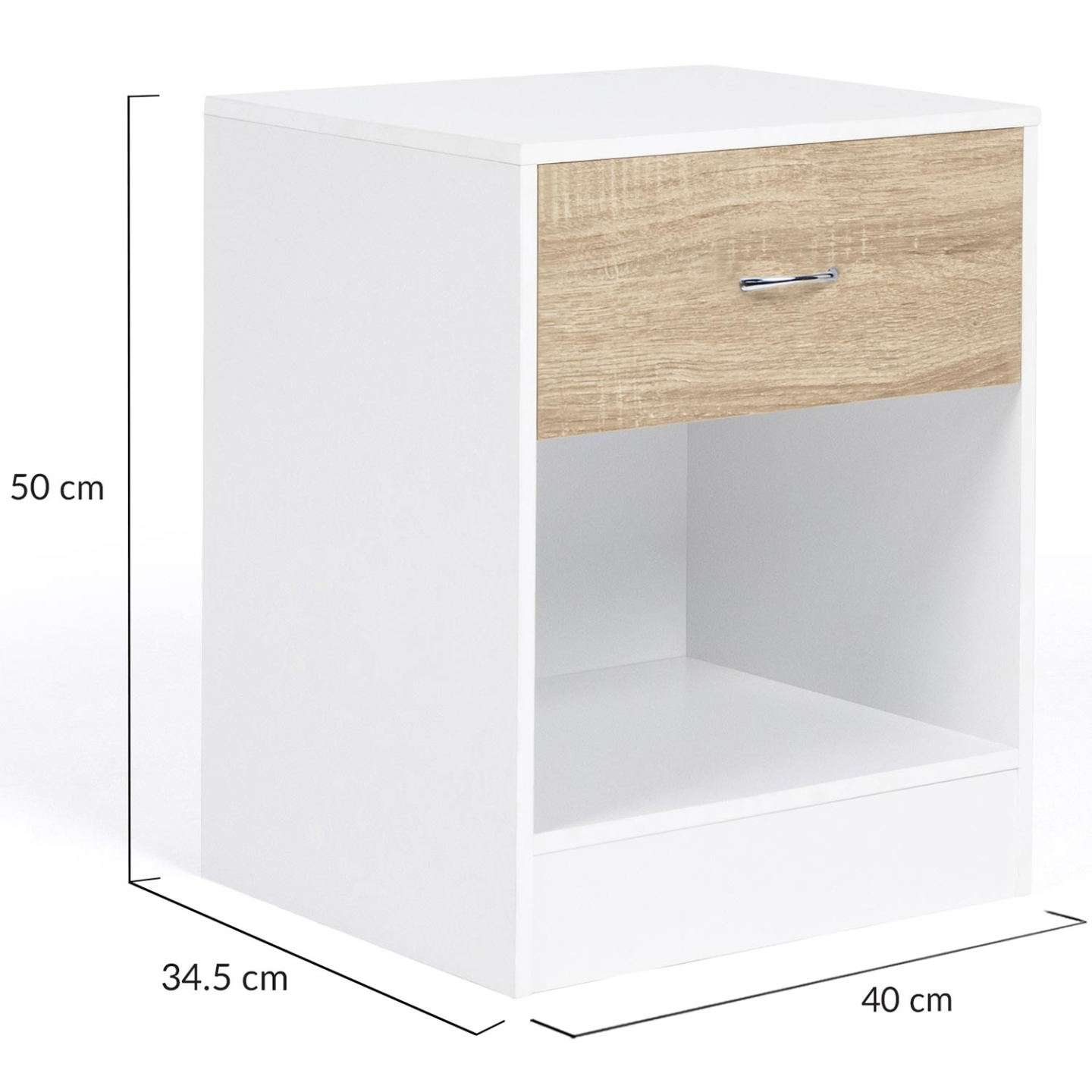 Table De Chevet Organique Effet Bois Blanc. Plusieurs Niches 2 Compartiments De Rangement Lot De 2 Thessa 91233460