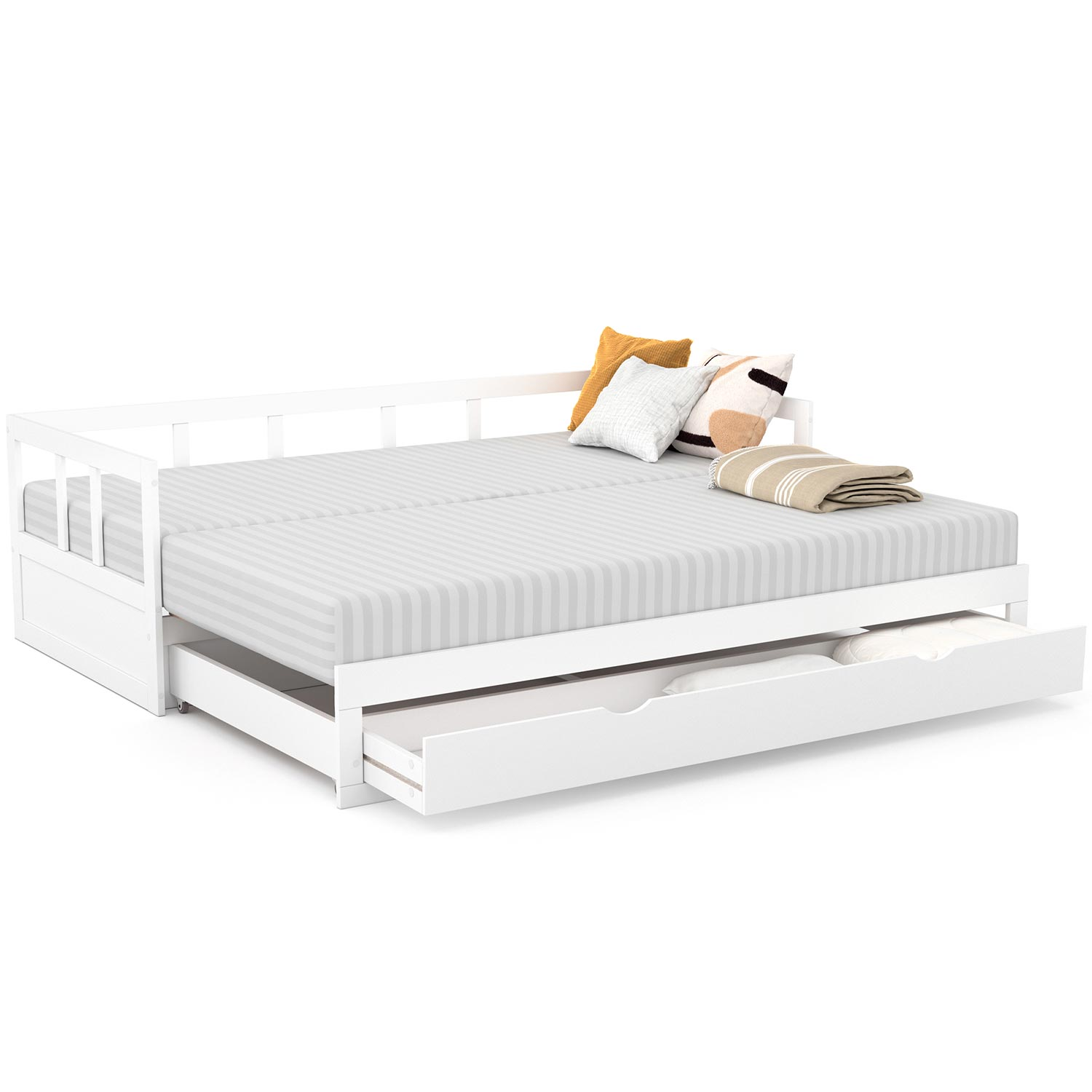 Letto Supplementare Pieghevole ADONIS 90x190 Cm In Metallo Bianco | 4 Ruote, Carico 150 Kg, Facile Da Montare, Ideale Per Ospiti E Bambini