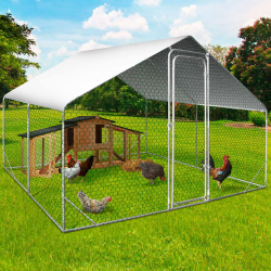13099 - Recinto per galline 9m2 rete metallica 3x3m Enclos poulailler 9 m² parc grillagé 3x3 M acier galvanisé