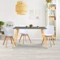 Table à manger scandinave SARA 6 personnes grise anthracite 120 cm