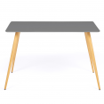 Table à manger scandinave SARA 6 personnes grise anthracite 120 cm