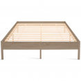 Cadre de lit double YAKUTA avec sommier 140x190cm effet bois naturel
