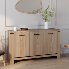 Buffet IDAHO 3 portes design contemporain 140 cm