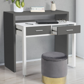 Bureau extensible bois blanc et gris Bureau extensible bois blanc et gris