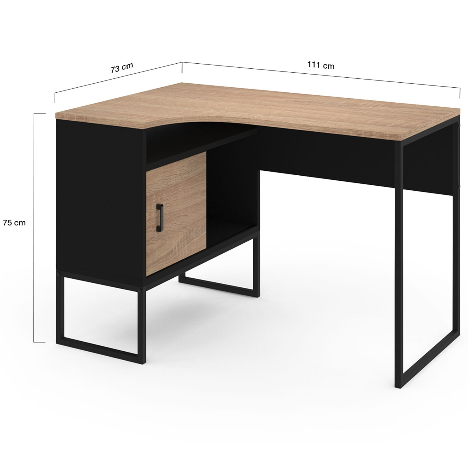 Bureau industriel noir et ciré avec 4 tiroirs L166 X P55 X H75 - RETIF