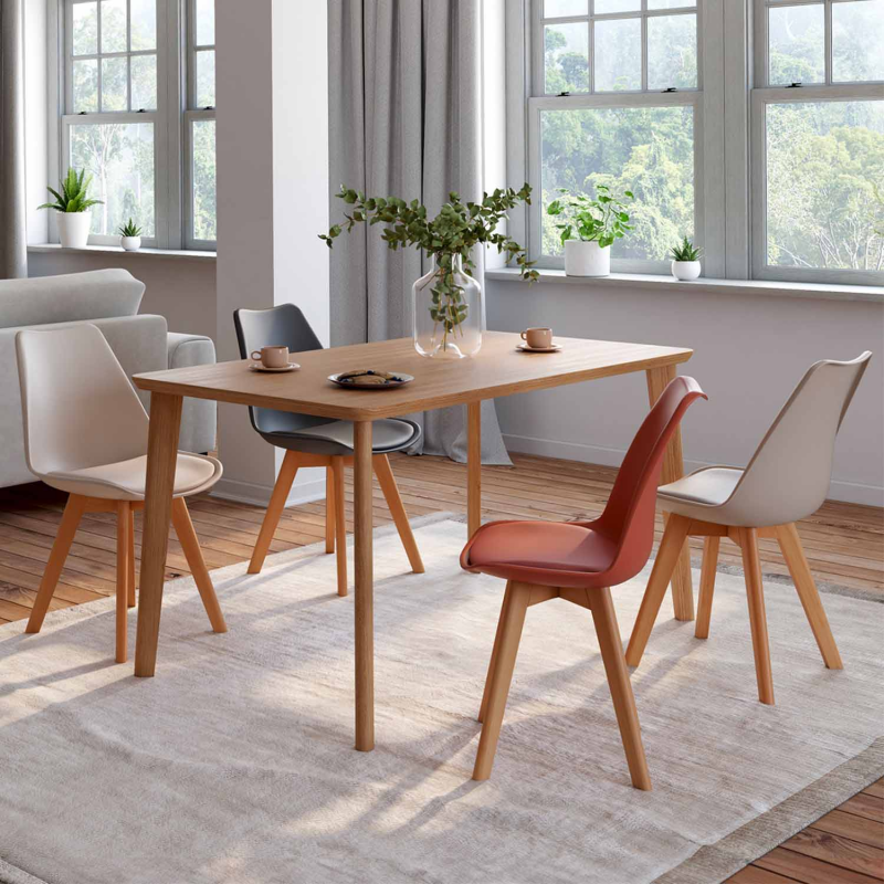 IDMARKET Lot de 6 chaises scandinaves SARA mix color gris foncé x2