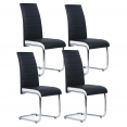 Lot de 4 chaises Mia noires liseré blanc pour salle à manger