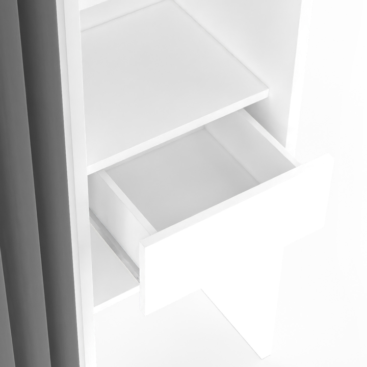 Dressing extensible double MERYL 120/180 x 50 x 180 cm blanc et gris