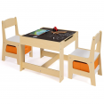 Table à dessin réversible + 2 chaises avec bacs de rangement