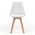 Lot de 6 chaises scandinaves SARA blanches pour salle à manger