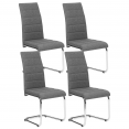 Lot de 4 chaises MIA en tissu gris anthracite pour salle à manger