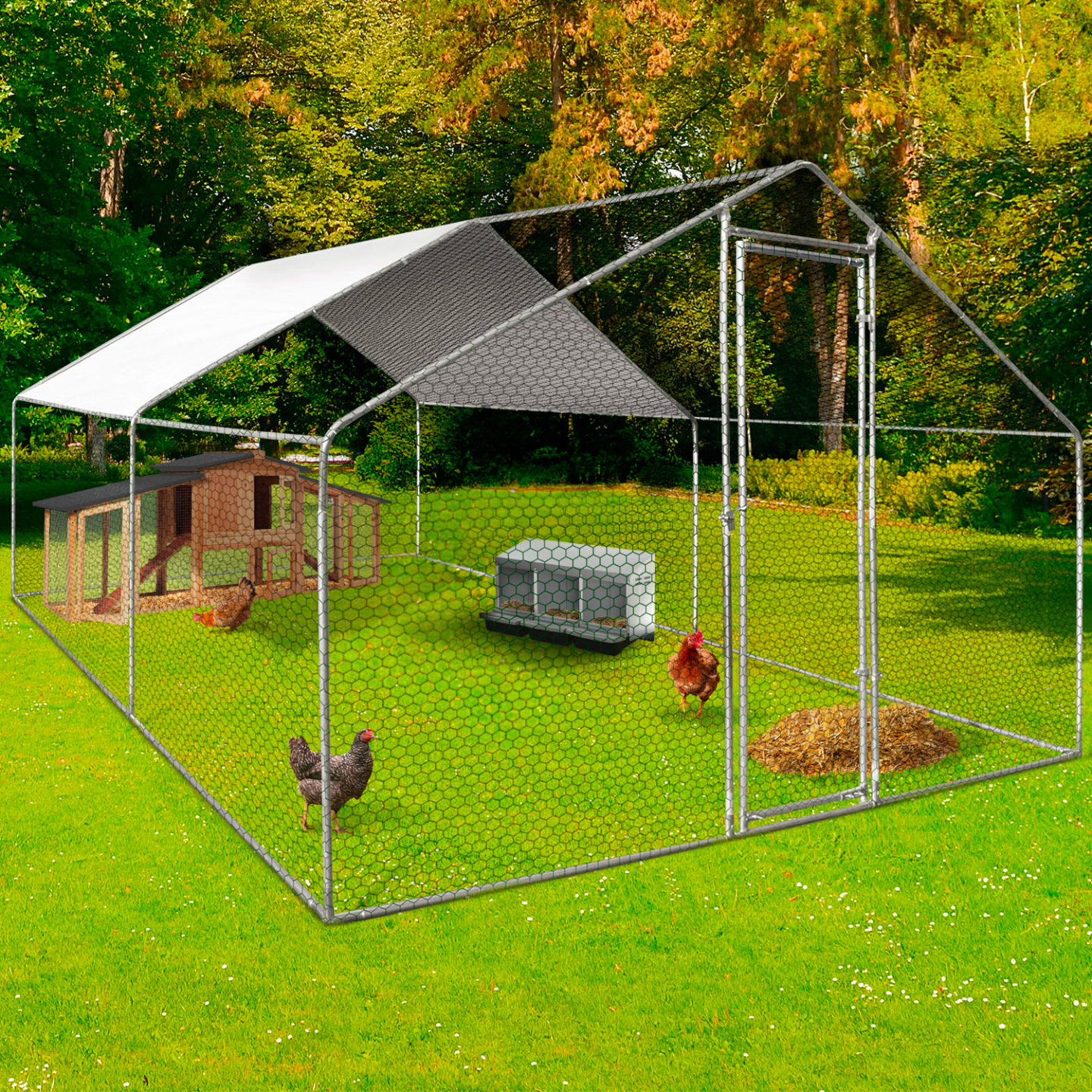 Nid pondoir pour poules en métal - nids inclinés à fixation murale, 4 places Nid pondoir pour poules en métal - nids inclinés à fixation murale, 4 places