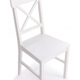 Lot de 4 chaises de cuisine avec croisillons SUZANNE bois blanc