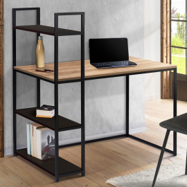 Bureau bibliothèque BOSTON bois et noir design industriel Bureau bibliothèque BOSTON bois et noir design industriel