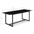Table à manger extensible rectangle DELSON 6-10 personnes design industriel 160-200 cm