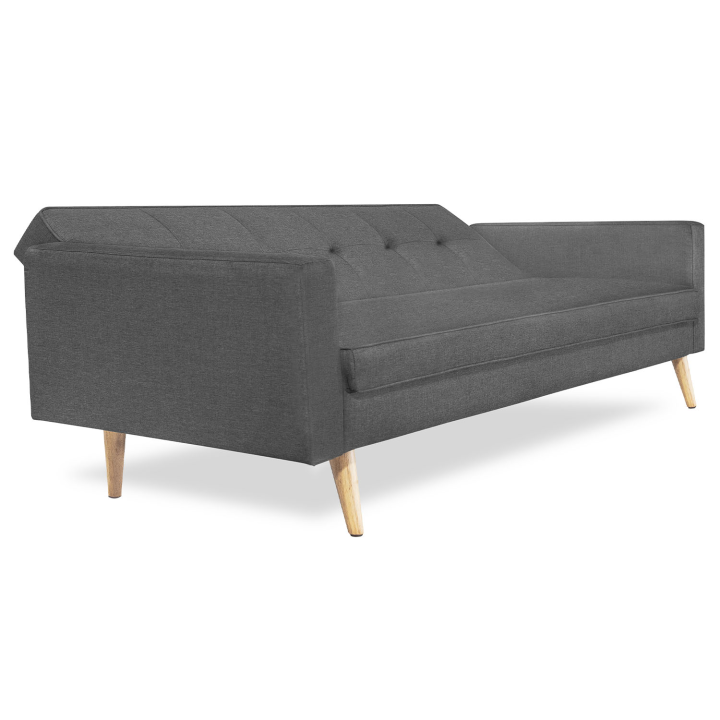 Canapé droit 3 places convertible LARS gris Scandinave Canapé droit 3 places convertible LARS gris Scandinave