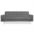 Canapé droit 3 places convertible LARS gris Scandinave