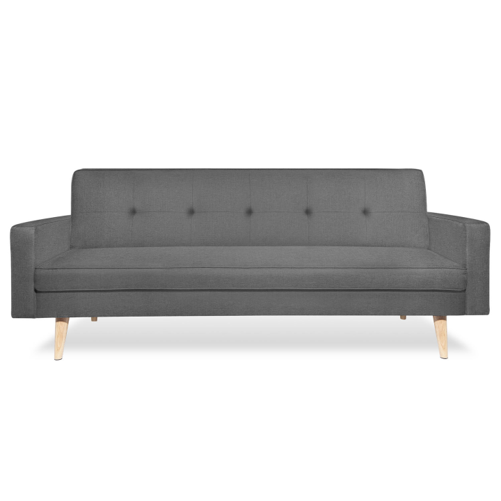 Canapé droit 3 places convertible LARS gris Scandinave Canapé droit 3 places convertible LARS gris Scandinave