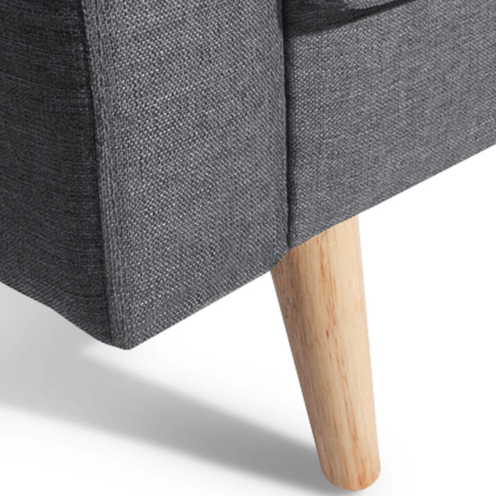 Canapé droit 3 places convertible LARS gris Scandinave Canapé droit 3 places convertible LARS gris Scandinave