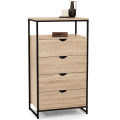 Chiffonnier 5 Tiroirs En Tissu Utah 60 Cm Commode Semainier Design Industriel - Commode
