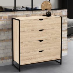 15762 - Cassettone industriale a 4 cassetti da 80 cm Commode 4 tiroirs DETROIT 80 cm design industriel