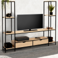 Ensemble meuble TV DETROIT avec étagères design industriel 193 cm