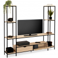 Ensemble meuble TV 164 cm DETROIT avec étagères design industriel