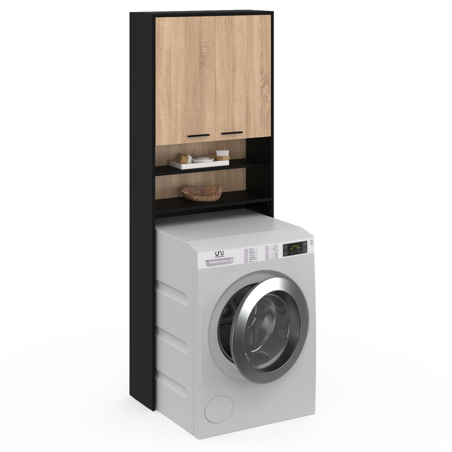 IDMARKET Meuble Dessus De Machine à Laver WALLIS Avec Placard