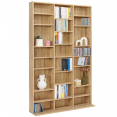 Bibliothèque étagère CD CEYLIA 30 cases avec étagères modulables bois