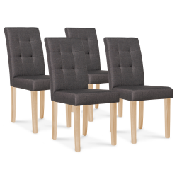 13659 - Sedie scandinave grigio scuro Lot de 4 chaises POLGA capitonnées gris anthracite pour salle à manger