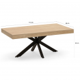 Table basse ALIX 110 cm pied araignée bois et noir