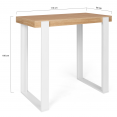 Table haute de bar PHOENIX bois et blanc 113 cm