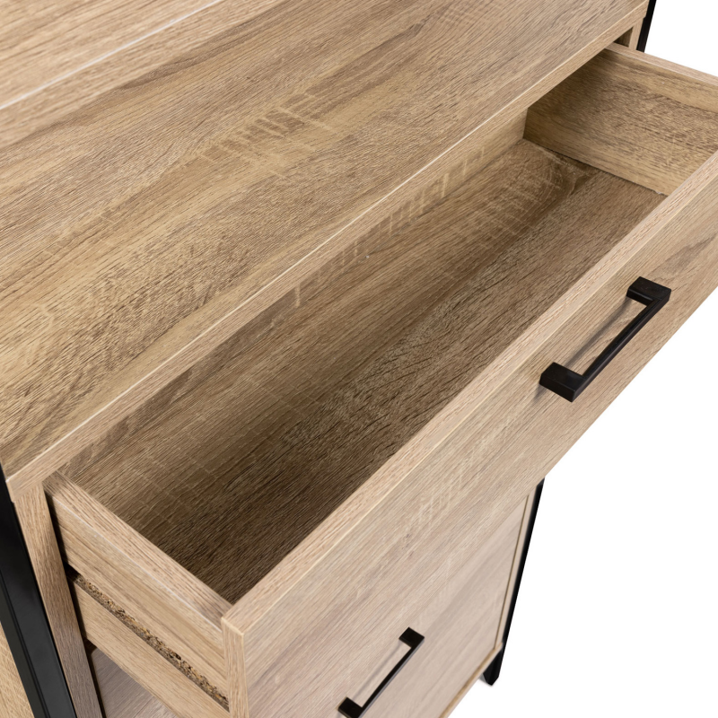 Meuble à chaussures avec 2 portes et 1 tiroir industriel LUIS ID Market