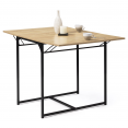 Table à manger extensible rectangle DETROIT 2 à 4 personnes design industriel 60-120 cm