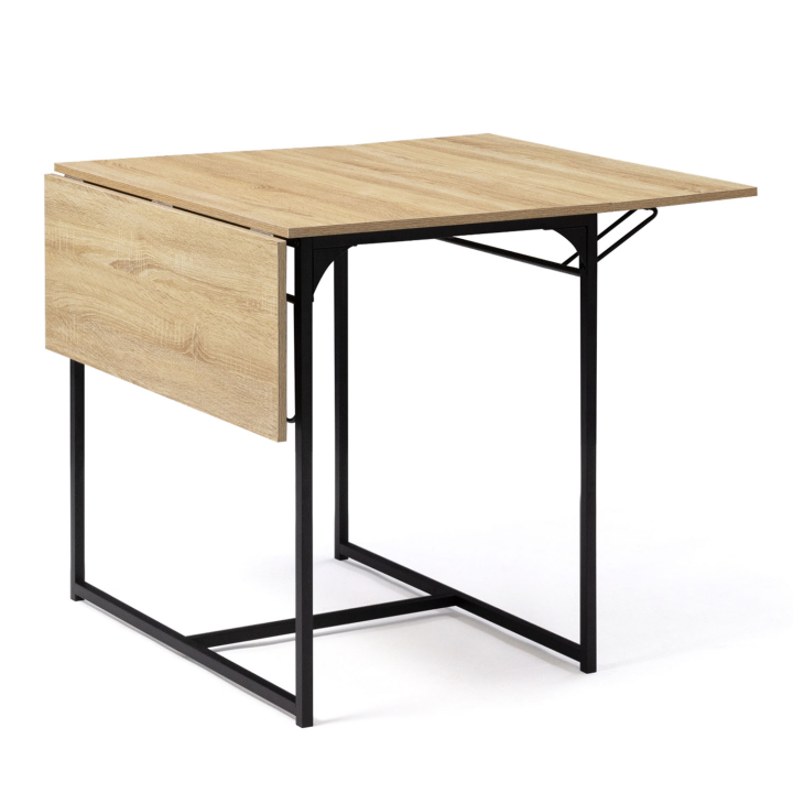 Table à manger extensible rectangle DETROIT 2 à 4 personnes design industriel 60-120 cm Table à manger extensible rectangle DETROIT 2 à 4 personnes design industriel 60-120 cm