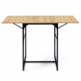 Table à manger extensible rectangle DETROIT 2 à 4 personnes design industriel 60-120 cm