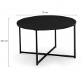 Table basse DAVIS ronde 70 cm design industriel