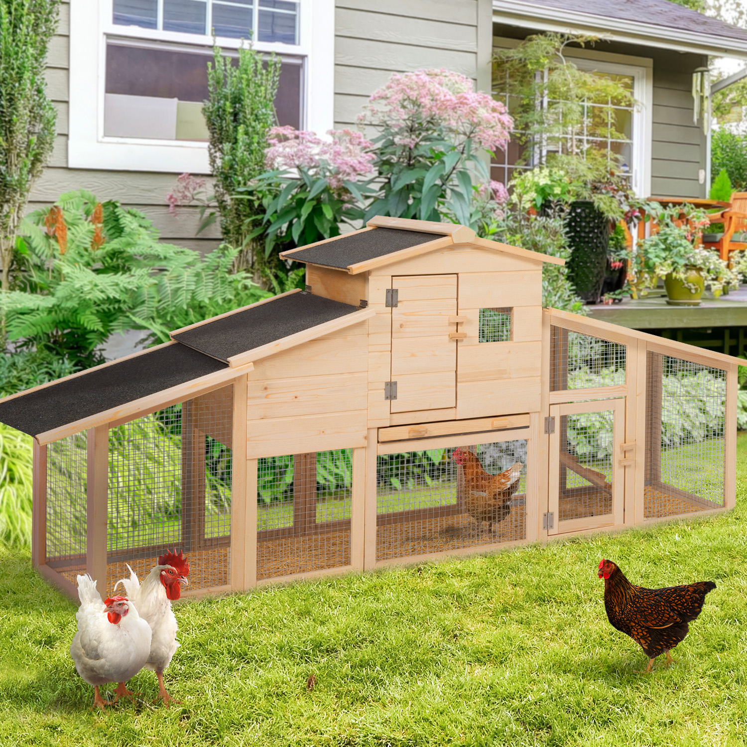 Poulailler XXL en bois avec pondoir