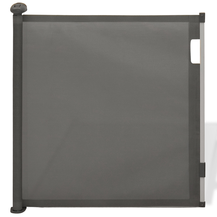 Barrière de sécurité rétractable pour animaux domestique 130 cm gris Barrière de sécurité rétractable pour animaux domestique 130 cm gris