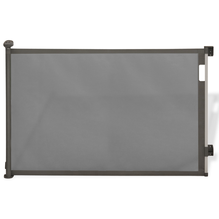 Barrière de sécurité rétractable pour animaux domestique 130 cm gris Barrière de sécurité rétractable pour animaux domestique 130 cm gris