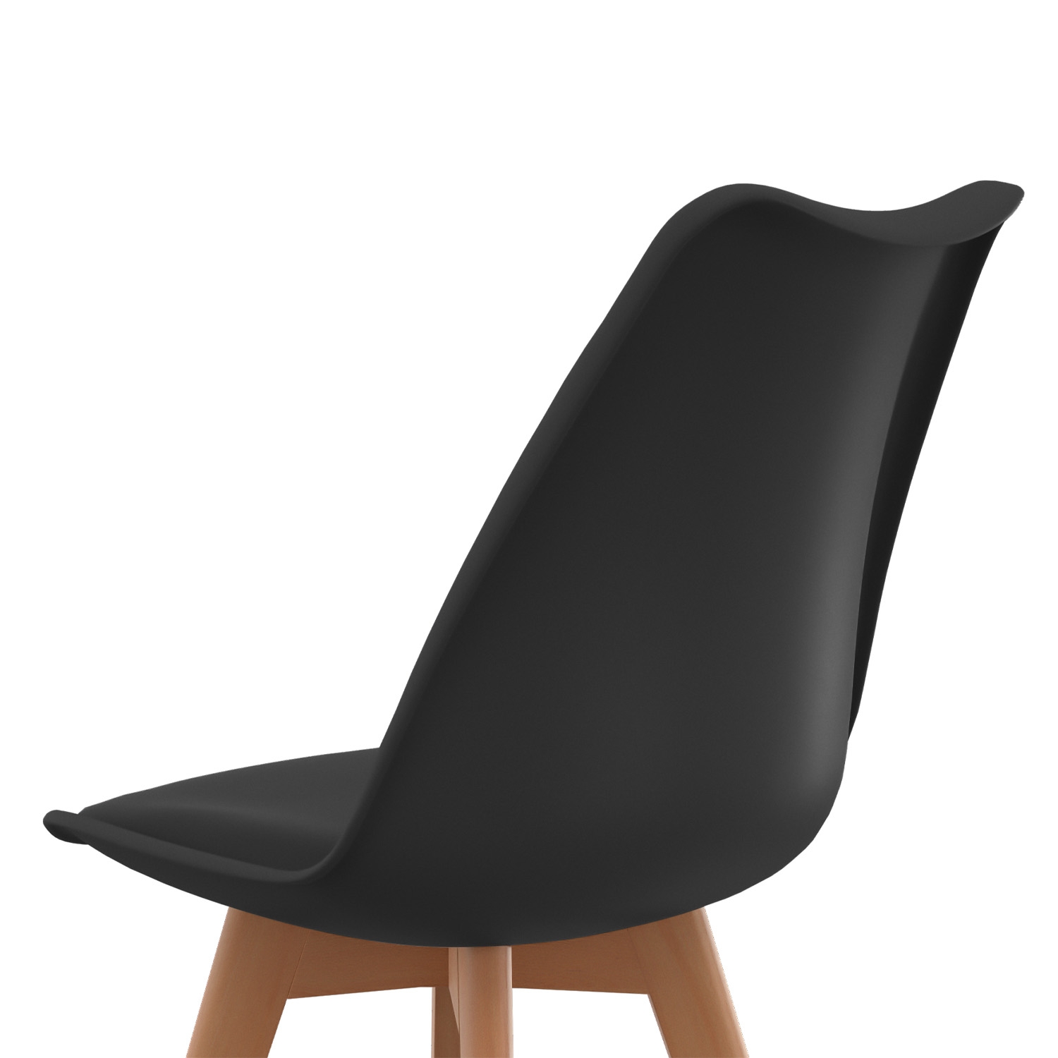 Lot 4 chaises noires scandinave chaise salle à manger - Ciel & terre