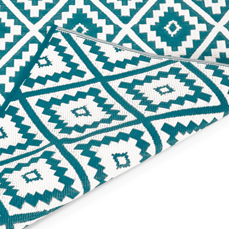 IDMarket - Tapis Extérieur Manille 270 X 370 Cm - Motifs Ronds Beiges Et Blancs