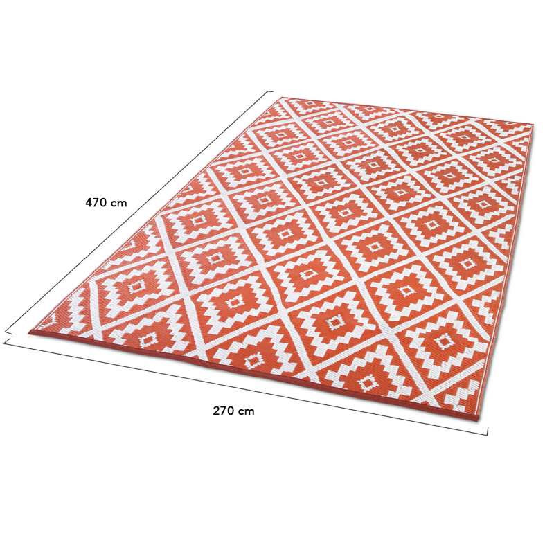 Tapis d'extérieur rectangulaire (120 x 160 cm) Losange Noir - Textile d