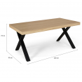 Table à manger rectangle ALMA 6 personnes design industriel 160 cm