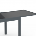 Salon de jardin MADRID table extensible plateau gris 135-270 CM et 12 chaises empilables gris anthracite